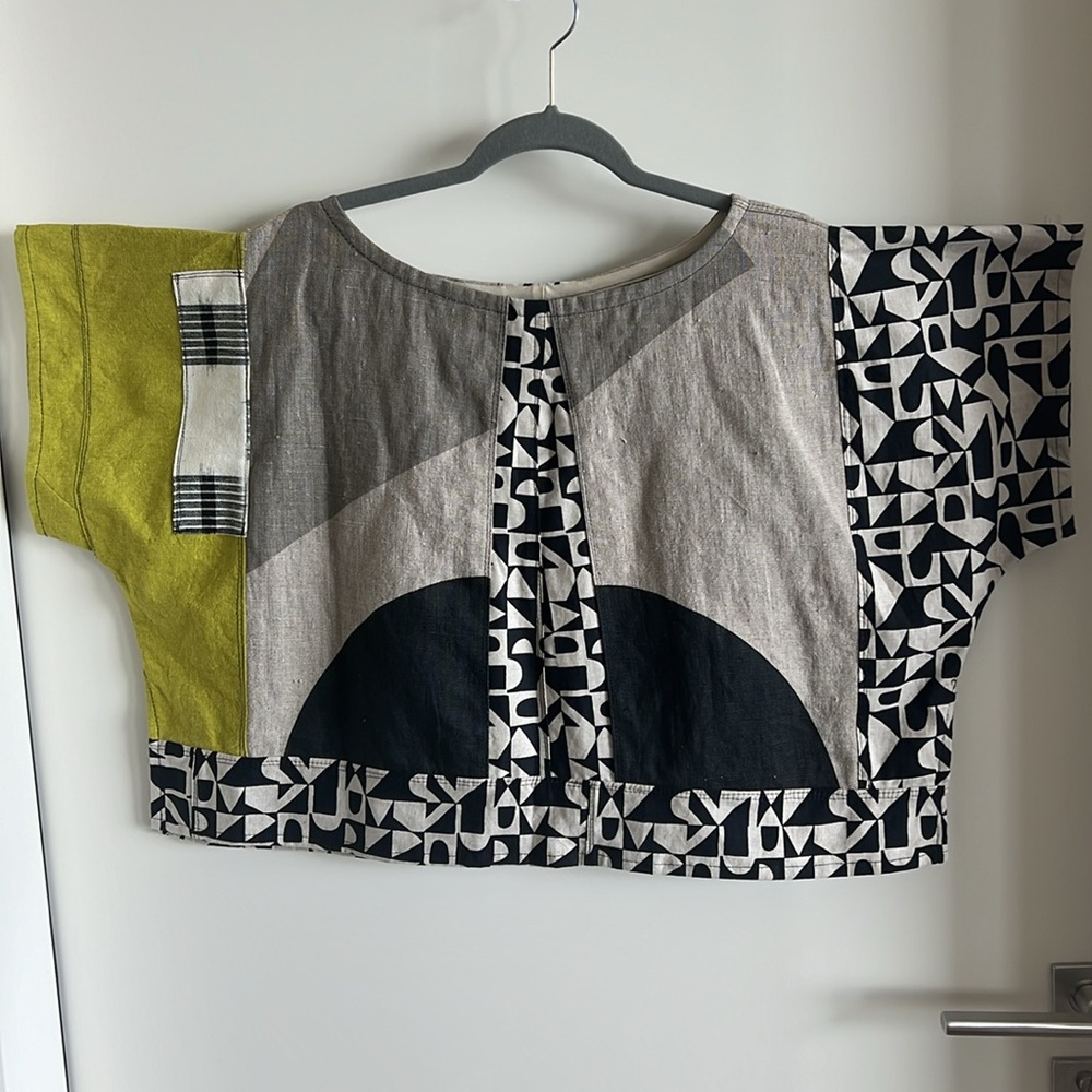 OOAK Linen Geometric Parker Simonne Designs Top